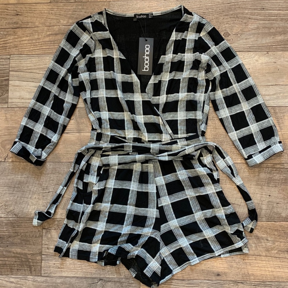 Boohoo Plaid Romper